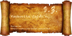 Vaskovits Zalán névjegykártya