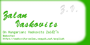zalan vaskovits business card